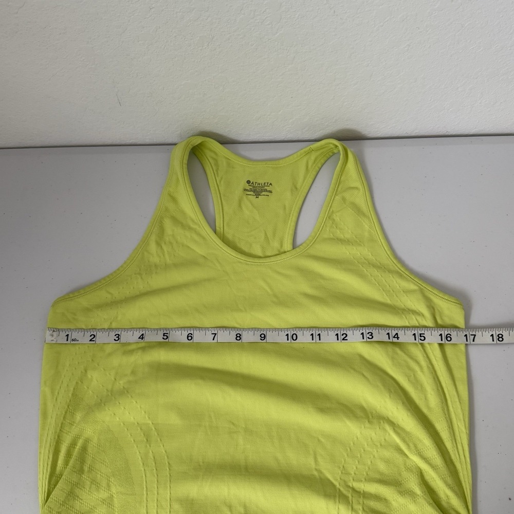 Athleta Speedlight Racerback Neon Yellow Tank Top Women's M Athliesure Workout - Picture 5 of 7